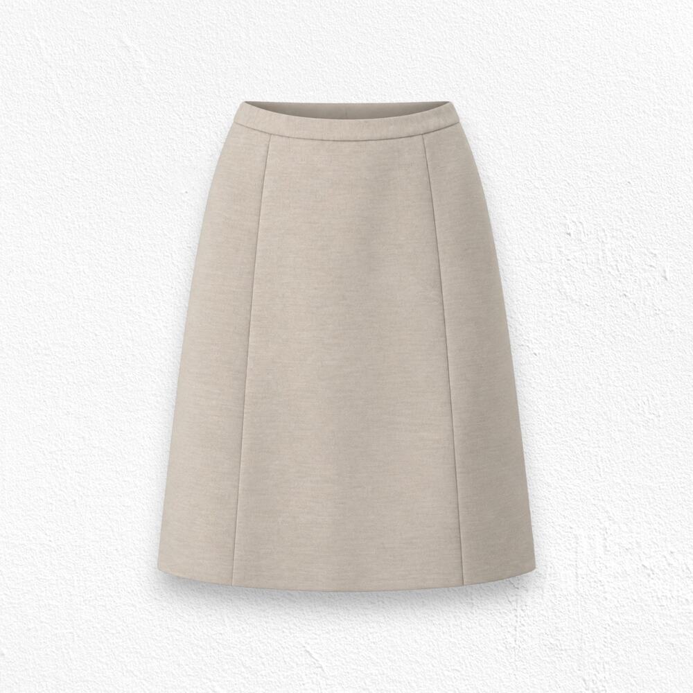 80s Vintage Tan Classic Pleated Sears Neutral Minimal A Line Midi Skirt Size 6